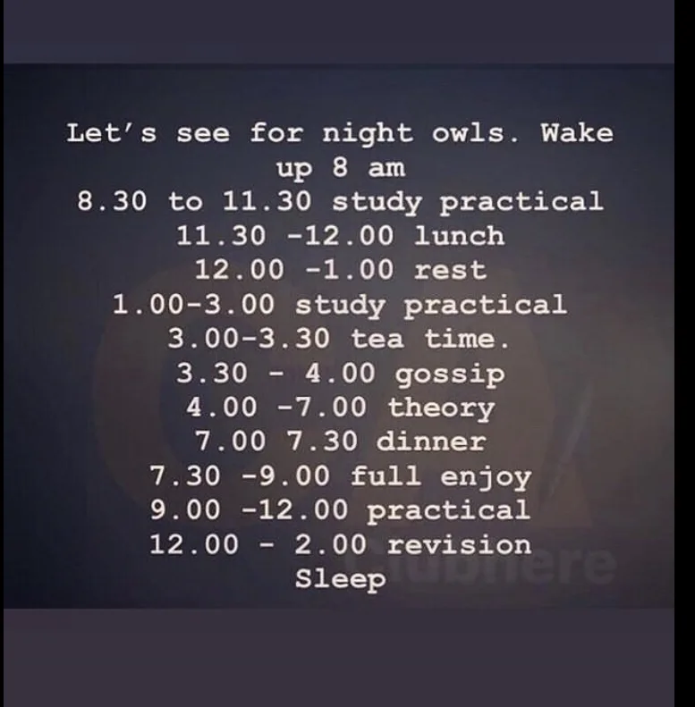 Study Routine for CA Night Owls