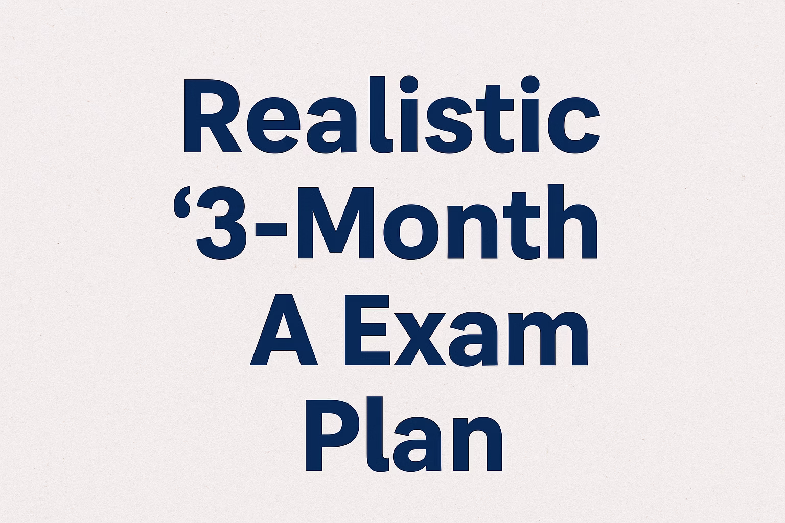 Realistic 3-Month CA Exam Plan