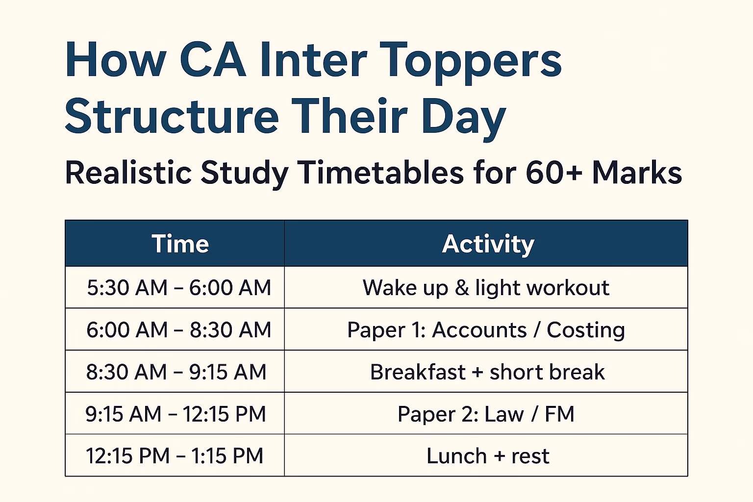 How CA Inter Toppers Structure Their Day 