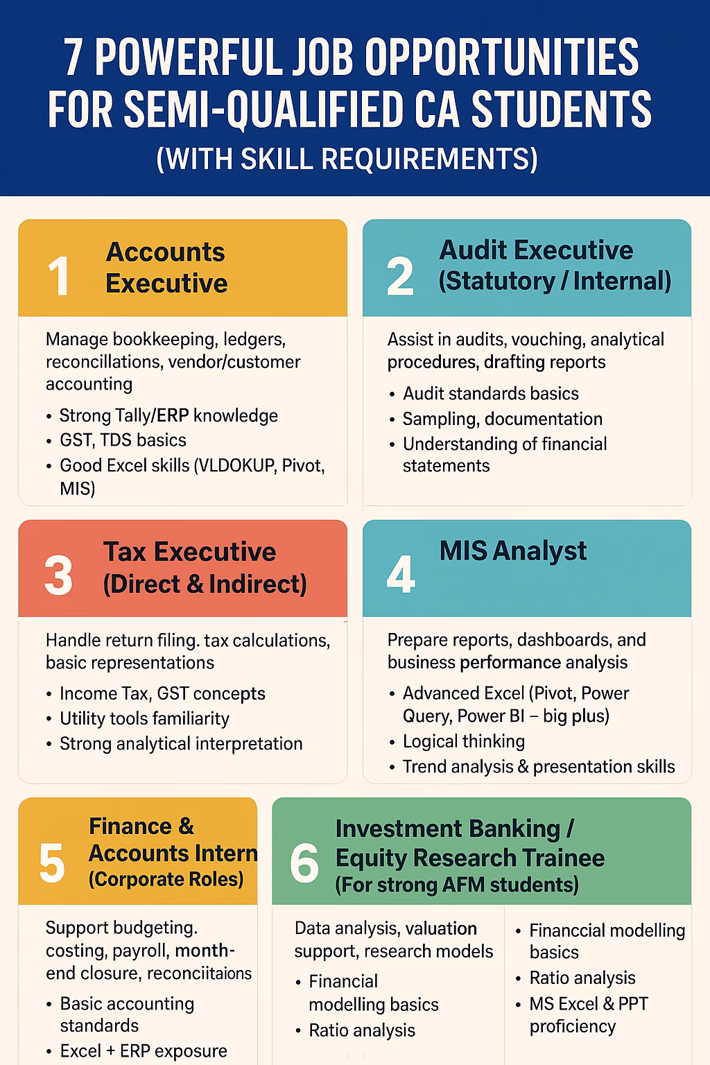 Job Opportunities for Semi-Qualified CA Students
