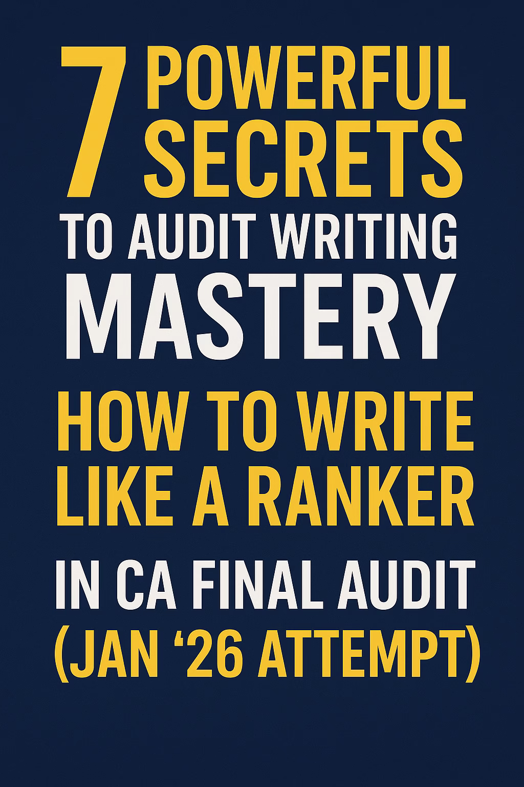 Write Like a Ranker in CA Final Audit 