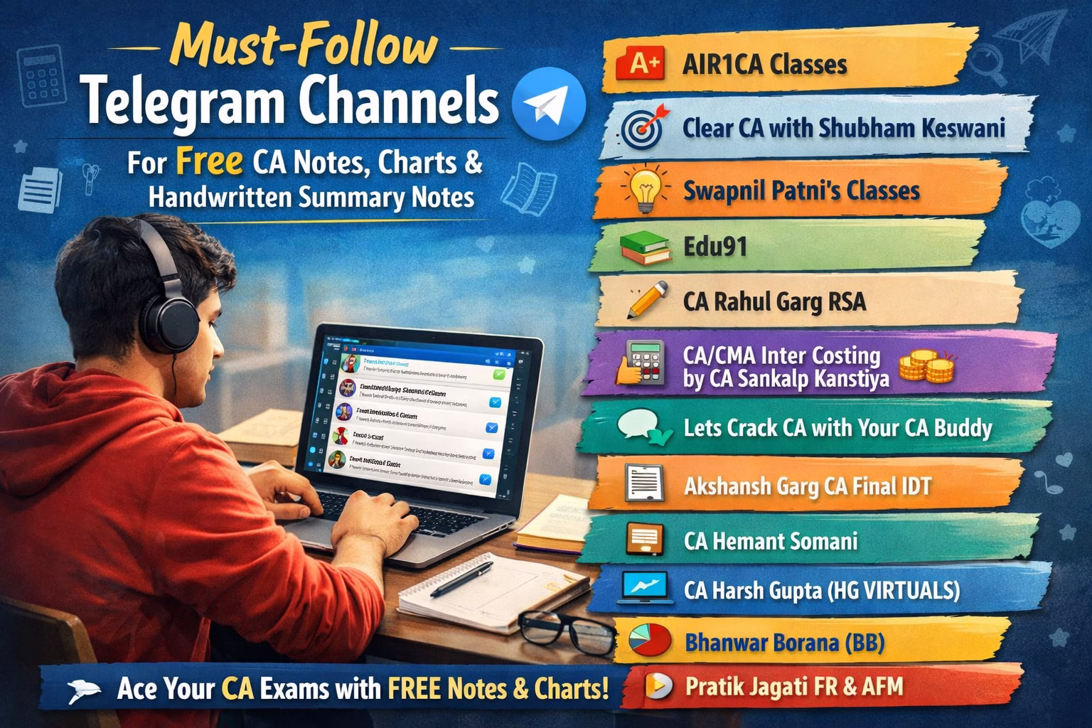 Telegram Channels for Free CA Notes