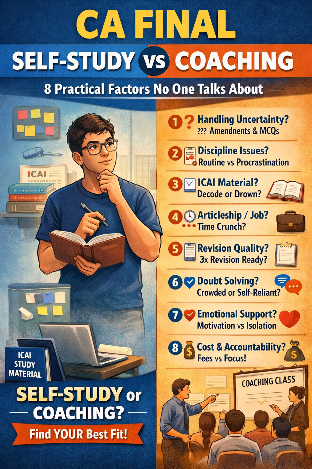 CA Final Self-Study vs Coaching