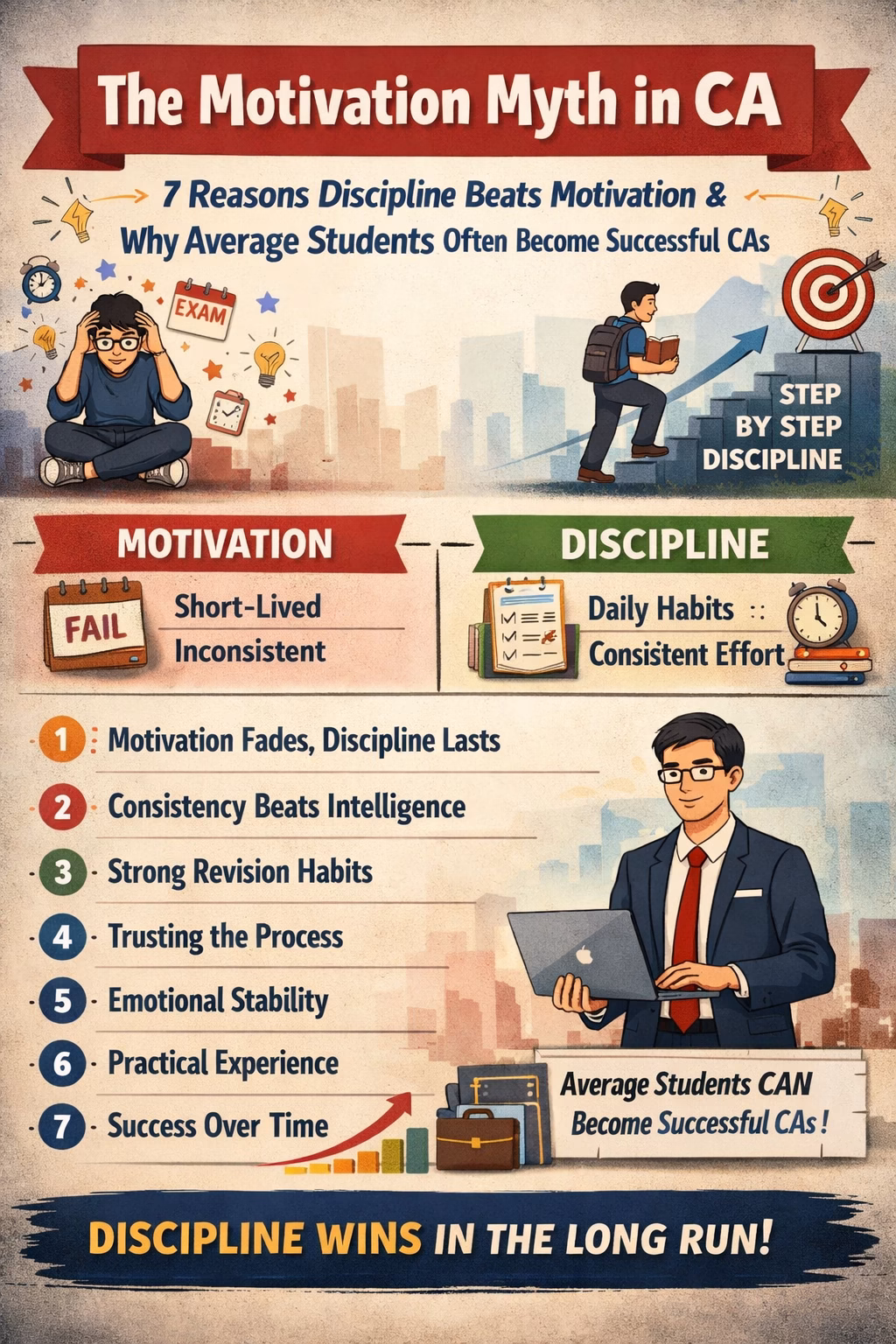 7 Reasons Discipline Beats Motivation in CA 